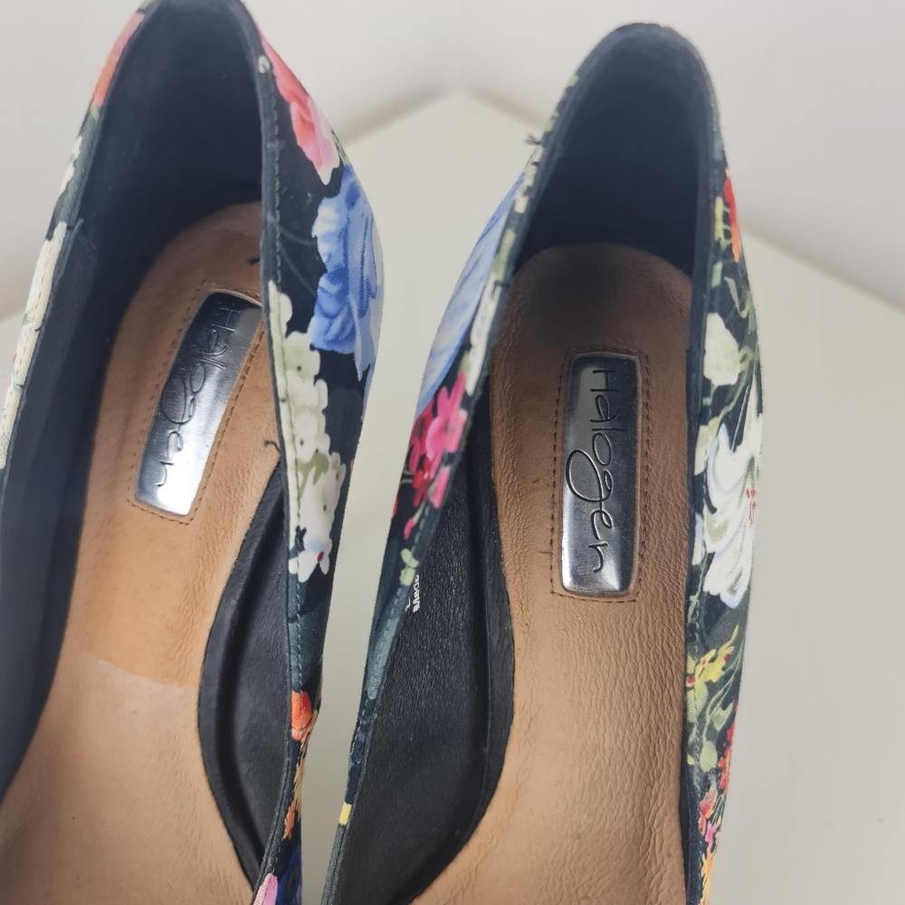 Halogen Floral Pointed Toe Stiletto Heels Size 9.5M Pumps - Picture 9 of 15